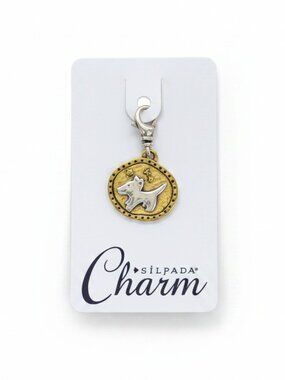 NEW C2542 Silpada Sterling Silver & Brass Two-Tone "Best Friend" Dog Charm